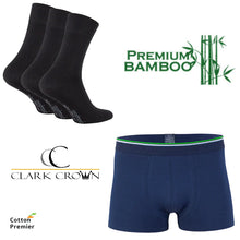 Load image into Gallery viewer, Mens Bamboo Underwear, Socks Set 3x Bamboo Socks 2x Bamboo Boxer - cottonpremierr
