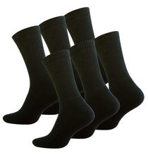 Load image into Gallery viewer, Mens Combed Cotton Crew Socks, Half Cushion Hell Support, 3 Pairs - cottonpremierr

