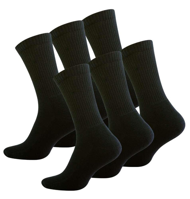 Mens Combed Cotton Crew Socks, Half Cushion Hell Support, 3 Pairs - cottonpremierr