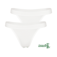 Load image into Gallery viewer, Women&#39;s Triangle Bamboo Underwear Thong 2 packs - cottonpremierr
