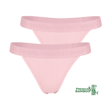 Load image into Gallery viewer, Women&#39;s Triangle Bamboo Underwear Thong 2 packs - cottonpremierr
