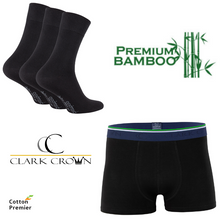 Load image into Gallery viewer, Mens Luxe Bamboo Set 3x Bamboo Socks 2x Bamboo Boxer - cottonpremierr
